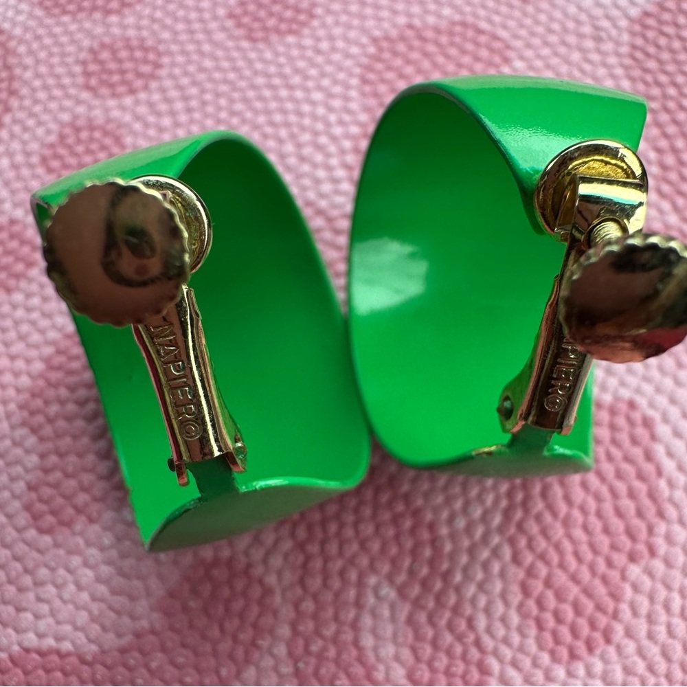 Green Clip-On Earrings